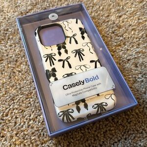Casely Bold White with Black Bows Phone Case